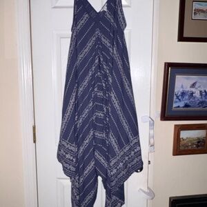 Japna Asymmetrical Navy and White Dress